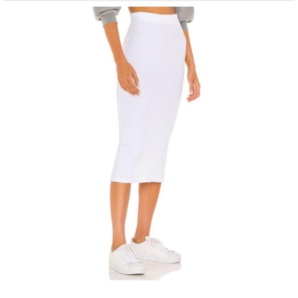 NWOT LA MADE Ribbed Hewitt Knit Sft White Skirt XS - Picture 3 of 6